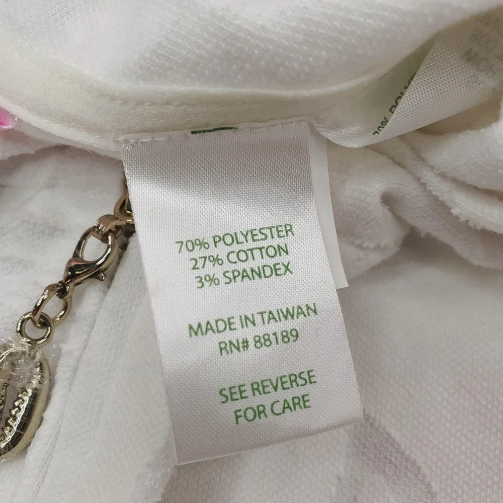 Lilly Pulitzer Robbins Poncho Womens Large White Jungle Leaf Jacquard Hooded